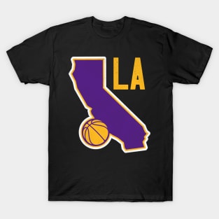 Los Angeles Basketball State Outline T-Shirt